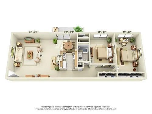 Floor plan 2 Bedroom
