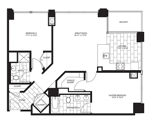 Floor plan Two Bedroom B2