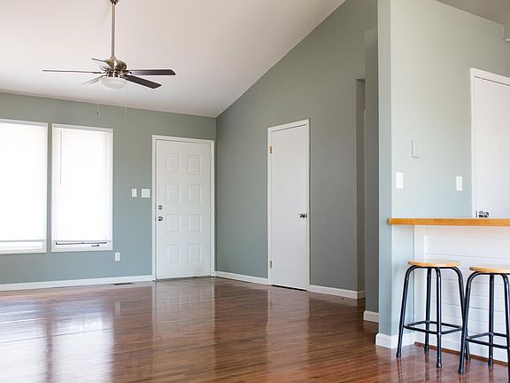 Great for entertaining, this home features an open concept living space with vaulted ceilings.