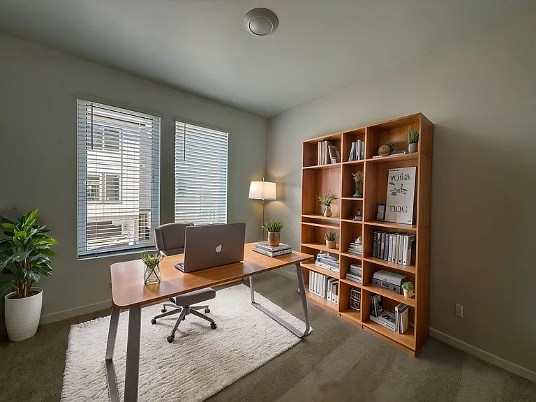 virtural staged. 3rd bedroom on 2nd level, with bathroom w shower on 2nd level, make it flex for office / guest bedroom