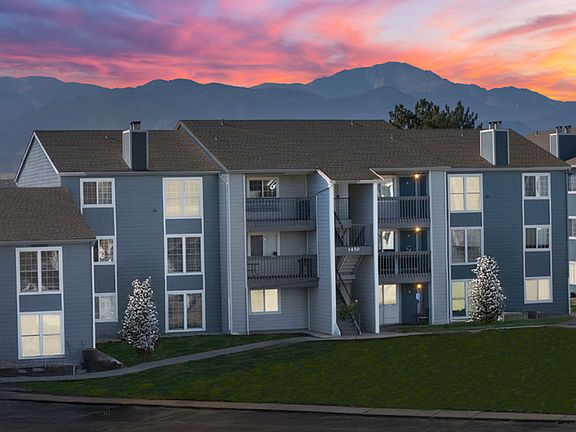 Antero Apartments Ariel View with Mountains Twilight