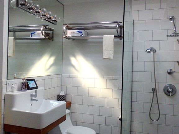 Spa shower with skylight