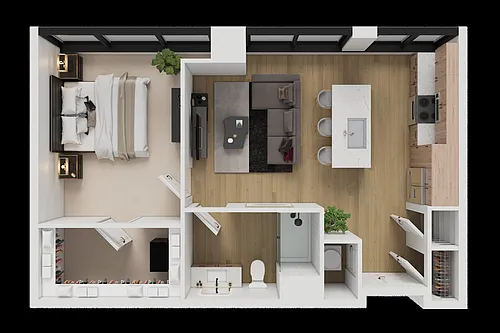 Floor plan 1 Bedroom Apartment