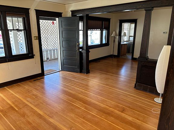 Entry, living room and dining room