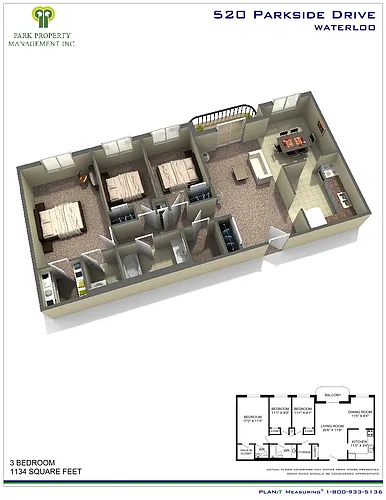 Floor plan Three Bedroom Apartment