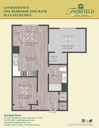 Floor plan A10 One Bedroom