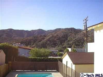 Backyard with pool and mountain view