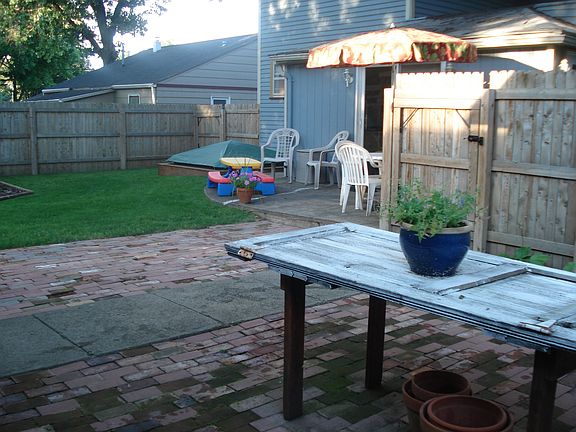 Backyard patio area