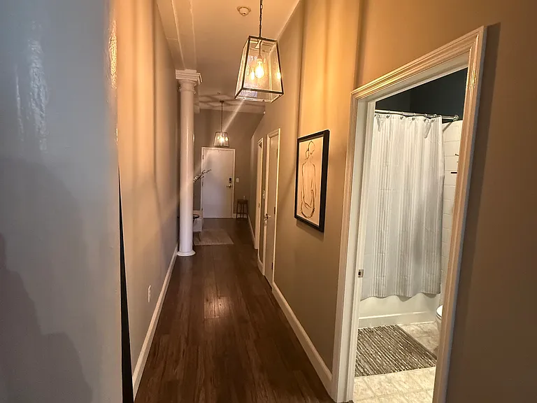 Second bath on right, facing entry door