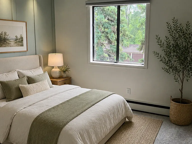 Virtually staged bedroom