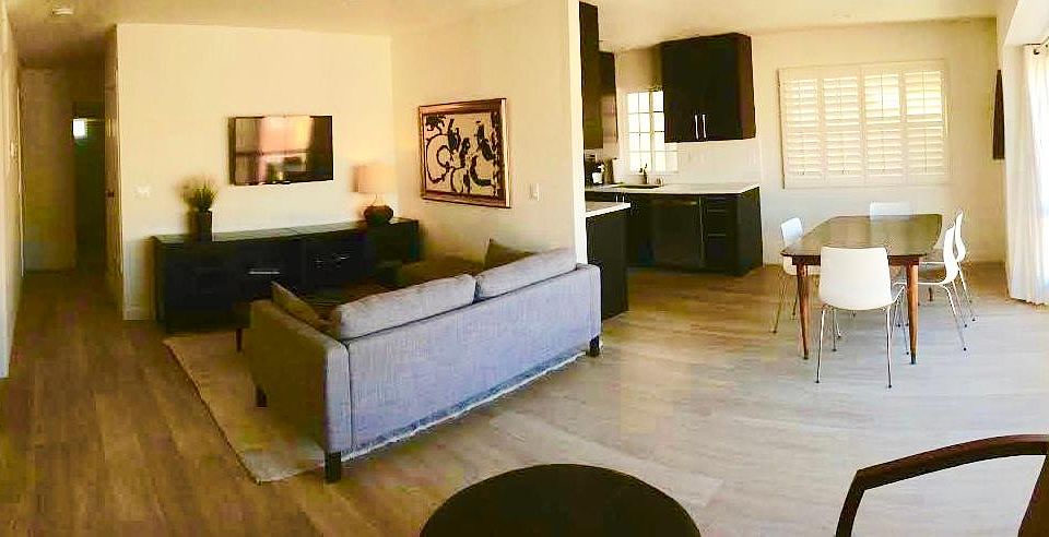 Living Room, Dining and Kitchen