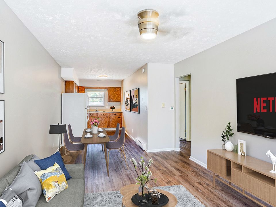 Living room kitchen white walls
