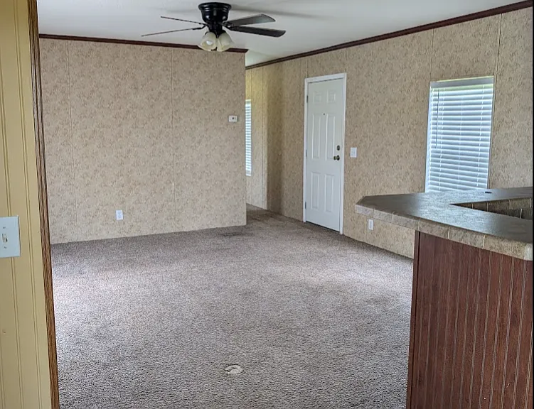 Large living room with open floor plan