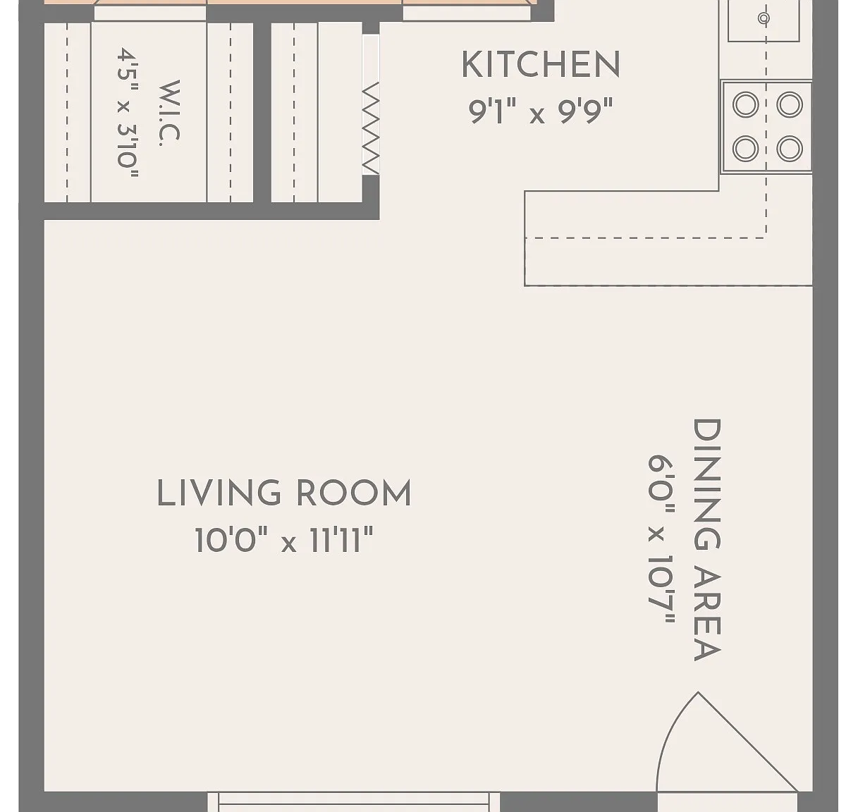 1 bed, 455 sqft, $900 — Photo 2