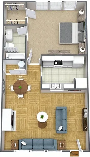 Floor plan 1 Bedroom 1 Bathroom