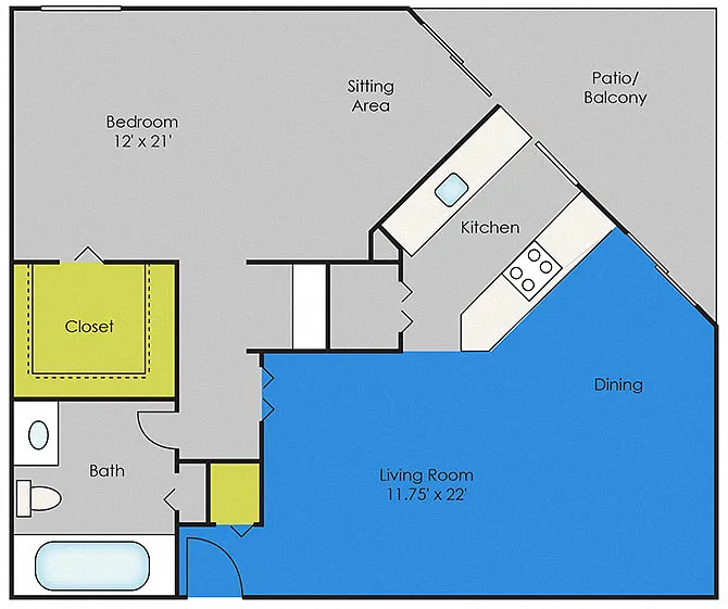Floor plan One BedroomA