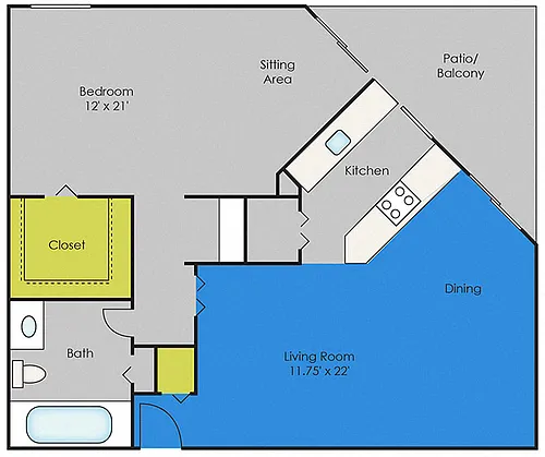 Floor plan One BedroomA