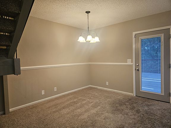 Dining room and back patio door.