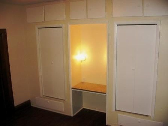 Tons of closet storage in the bedroom - plus a great vanity