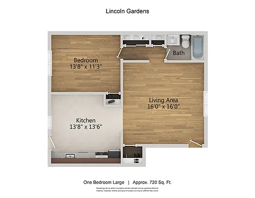 Floor plan One Bedroom - Large