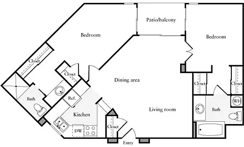 Floor plan 2 Bedrooms B