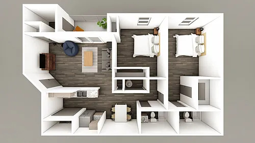 Floor plan 2 Bedroom D Style