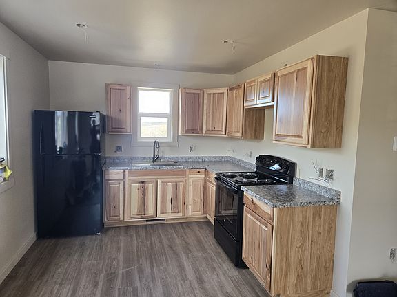 Kitchen with area for a small dining table.