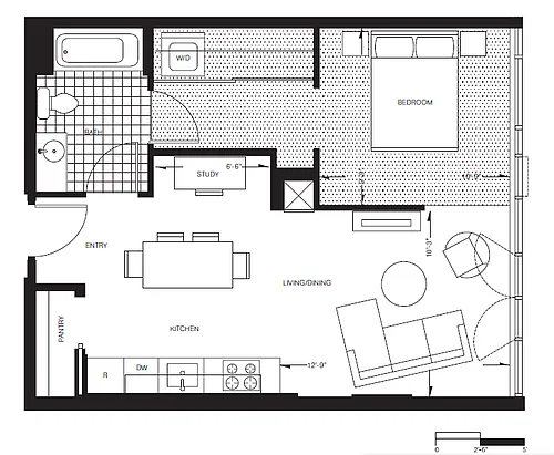 Floor plan One Bedroom (A9)
