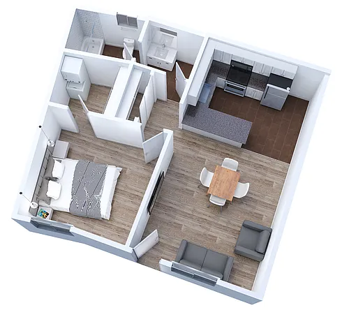 Floor plan 1 Bed 1 Bath