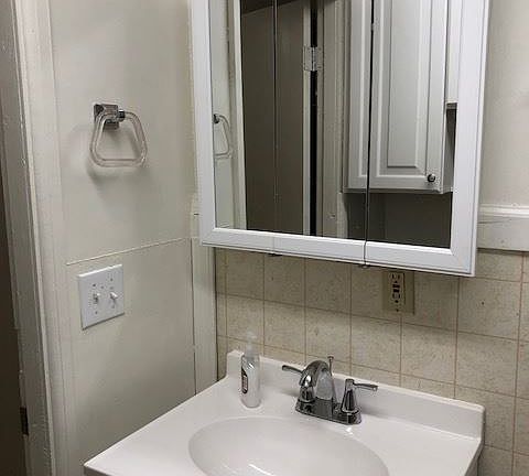 New cabinets in bathroom