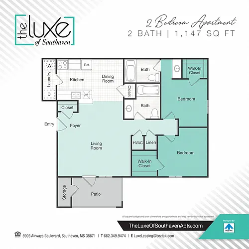 Floor plan 2 Bedroom - 1150