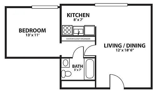 Floor plan One Bedroom
