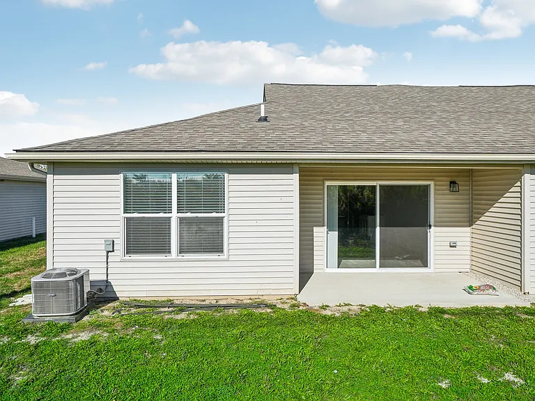 covered rear porch and central air