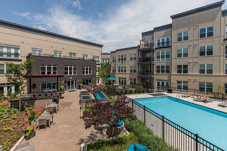 Our resort-style swimming pool features a sundeck and cabanas