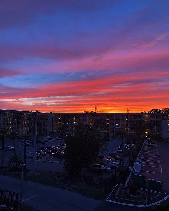 Balcony view of sunset 