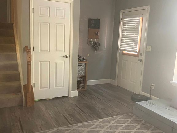 View from the living room to the front door