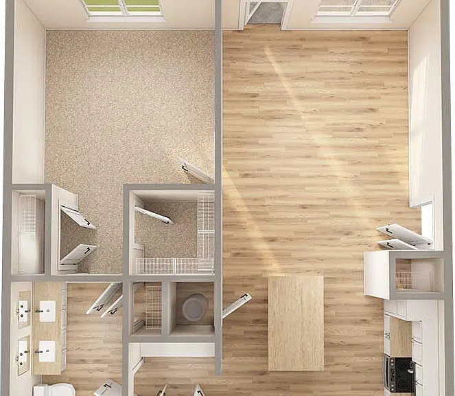 Explore the elegance of this open-concept apartment designed for modern living. Explore the elegance of this open-concept apartment designed for modern living.