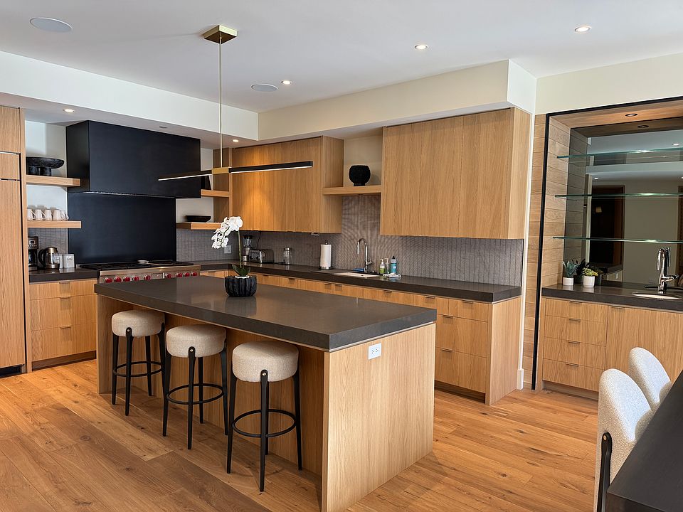 kitchen with bar height seating