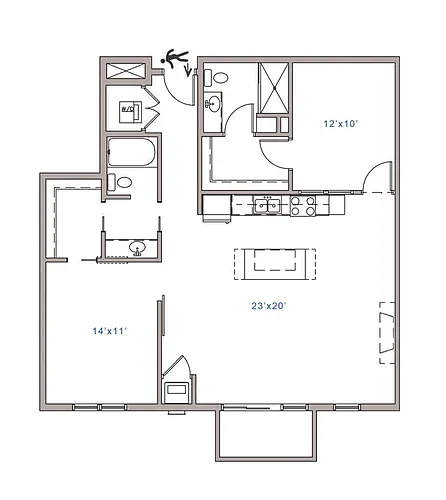 Floor plan 2 Bed 2 Bath S - 1800
