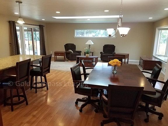Open concept that is airy and bright. Beautiful Bay window great for reading a book or starting a garden.