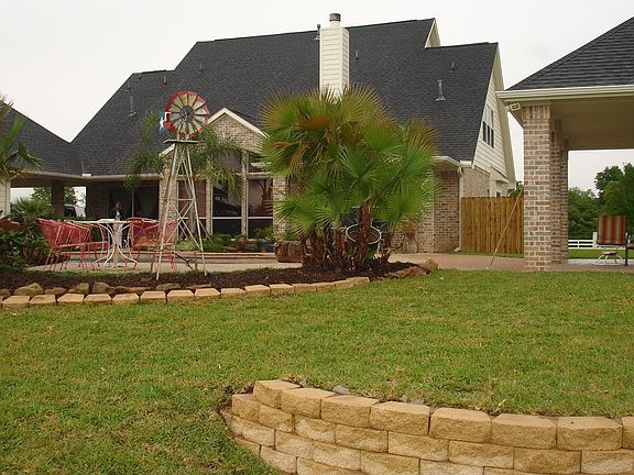 The rear view of the house