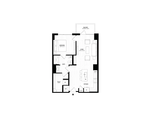 Floor plan 1 Bed/1 Bath-A2