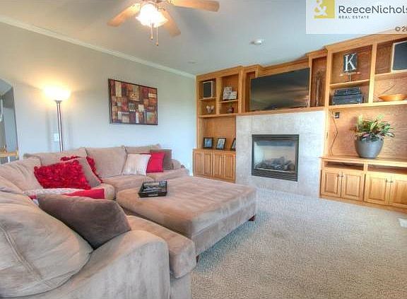 Great room with fireplace and built-ins