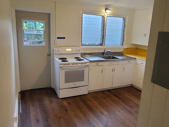 View of kitchen from living room.