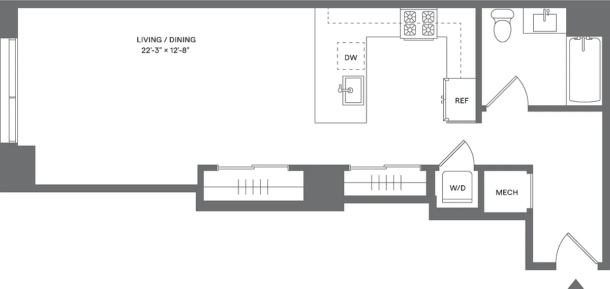 Floor plan Studio/1 Bath_S4