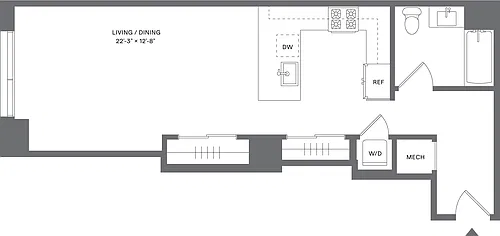 Floor plan Studio/1 Bath_S4