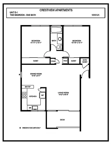 Floor plan Plan D1: With Washer and Dryer