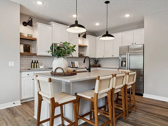 Kitchen with floating shelves