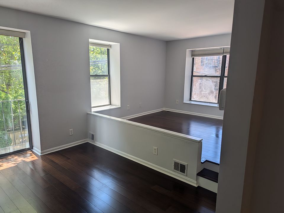 View into living area and bedroom area
