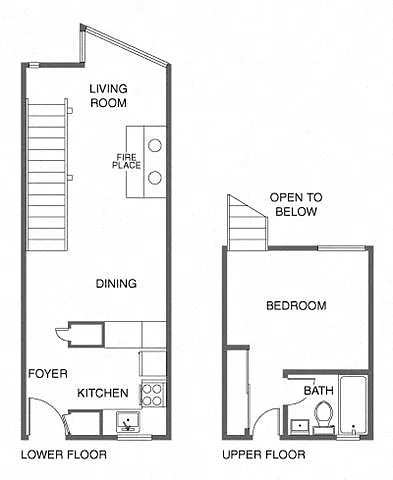 Floor plan 1 Bed, 1 Bath